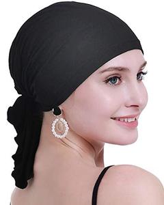 lot 13628 image: osvyo Bamboo Chemo Headscarf For Women Hair loss - Cancer Slip On Headwear Turbans Sealed Packaging BLACK