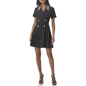 lot 13639 image: Karl Lagerfeld Paris Womens Pleated Buttons Pearl Dress, Black