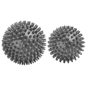 lot 13645 image: Hard Spiky Massage Ball Pack of 2. Plantar Fasciitis Relief Ball, Foot Massage Ball. Trigger Point Massager Therapy Balls for Muscle Recovery Myofascial Release Pain Relief (Gray)