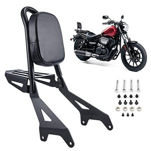 lot 13653 image: Bravema Motorcycle Rear Sissy Bar Backrest with Luggage Rack, Detachable Backrest Passenger Seat Fit for Yamaha Bolt XV950 XVS950 2013-2019