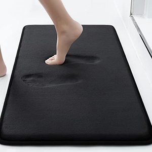 lot 13654 image: smiry Memory Foam Bath Mat, Super Soft Absorbent Bathroom Rugs Non Slip Bath Rug Runner for Shower Bathroom Floors, 24 x 16, Black
