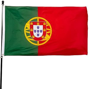 lot 13661 image: DANF Portugal Flag 3x5 Ft Thick Polyester, Fade Resistant, Brass Grommets, Canvas Header Portuguese National Flags with 3 X 5 Feet