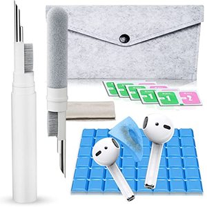 lot 13665 image: Cleaner Kit for Airpods, Earbuds Cleaning kit for Airpods Pro 1 2 3, Phone Cleaner kit with Brush for Bluetooth Earbuds Cleaner, Wireless Earphones,iPhone,Laptop, Camera (White)