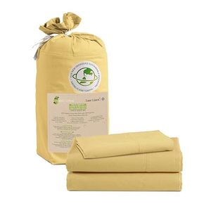 lot 13666 image: LANE LINEN 100% Organic Cotton Twin XL Sheets Set, 3-Piece Pure Organic Cotton Percale Sheets, Cotton Bedsheets, Ultra Soft Bedding Sheets, Breathable, Fits Mattress Upto 15 Deep - Cocoon