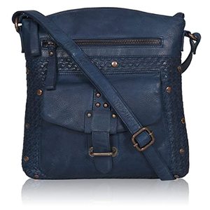 lot 13672 image: Genuine Leather Womens Tote Shoulder Bag - Top Handle Travel Ladies Purses Handbags Designer Vintage Purse for Women (Blue)