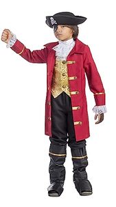 lot 13675 image: Dress Up America Pirate Costume for Kids - Captain Hook Dress Up Costume for Boys - Childrens Pirate Set