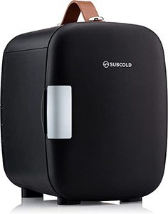 lot 13684 image: Subcold Pro4 Luxury Mini Fridge Cooler 4 Litre  6 Cans AC & Exclusive USB ECO Power Option  Portable Small Refrigerator For The Office, Bedroom, Car, Travel, Skincare & Cosmetic (Black)
