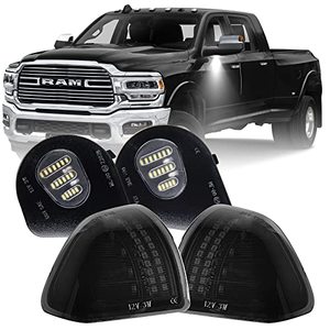 lot 13689 image: Gempro LED Side Mirror Turn Signals Puddle Lights Kits Assembly for 2010-2018 Dodge Ram 1500 2500 3500 4500 5500 Towing Mirror Lamps 4PCS