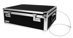 lot 13694 image: Vaultz Storage Lock Box - 6.5 x 23 x 13.5 Inch - Secure Dorm Storage Trunk with Combination Lock - Ideal Briefcase, Medicine Box, and Personal Item Lock Box - Store Cash, Laptop - BlackSilver