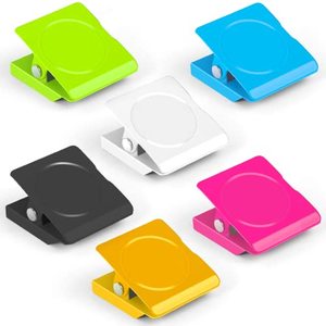 lot 14006 image: GRTARD Magnetic Clips 6Pack Magnet Metal Clips, Whiteboard Magnet Clip Strong Refrigerator Magnets Clips for Home, School, Hanging Photos, Memo Note (six Colors)