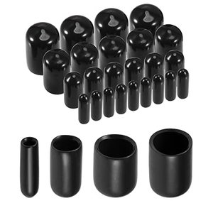 lot 14008 image: uxcell 40pcs Round Rubber End Caps 18 14 38 12 Black Vinyl Cover Screw Thread Protectors Assortment Kit(3mm 6mm 9mm 12mm)