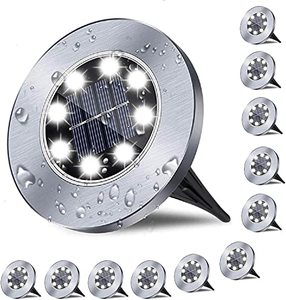 lot 14053 image: Solar Ground Lights, Waterproof Garden Upgraded Outdoor Bright in-Ground Landscape Lights for Pathway,Yard,Deck,Lawn,Patio,Walkway (12 Pack White Light)