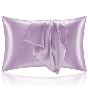 lot 14062 image: BEDELITE Satin Pillowcase for Hair and Skin, King Pillow Cases Set of 2 Pack, Super Soft Silky Lavender Pillow Case with Envelope Closure (20x40 Inches)