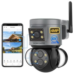 lot 5169 image: 4MP Security Camera Outdoor, 10X Optical Zoom,Dual-Lens Wifi Wireless Camera,360° PanTiltZoom Security Camera System with Motion Tracking, Two-Way Talk,Siren Alarm, Color Night Vision,Dual Screen