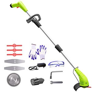 lot 5173 image: Cordless Lawn Trimmer Weed Wacker - GardenJoy 12V Grass & Lawn Edger with 2.0Ah Li-Ion Battery Powered and Cutting Blade, Electric Weed Trimmer Tool for Garden and Yard