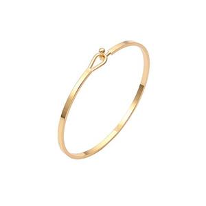 lot 13149 image: PERNNLA PEARL Thin Cuff Bangle Hook Bracelet 18K Gold Personalized Open Clasp Oval Inspiration Bangle Bracelet for Women