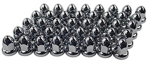 lot 13152 image: JIUXI ABS Chrome Plastic 33mm Push-on Bullet Flanged Lug Nut Covers for Semi Trucks (Pack of 40)