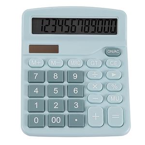 lot 13168 image: Upgraded Calculator, 12-bit Solar Battery Office Calculator with Large LCD Display, Large Induction Buttons, Dual Power Desktop Calculator for Office, Home, School (Solar Blue)