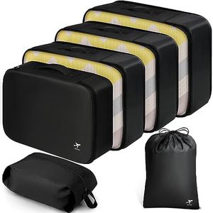 lot 13176 image: HOTOR Packing Cubes for Suitcases - 6 Pieces, Light Packing Cubes for Travel, Premium Suitcase Organizer Bags Set, Space-Saving Luggage Organizers, Water-Resistant Travel Essentials, Black
