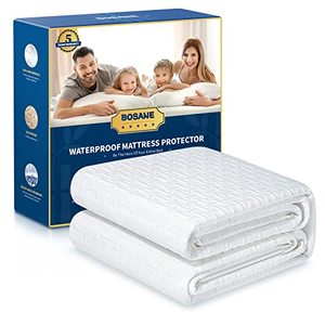lot 13193 image: Premium 100% Waterproof Queen Mattress Protector Breathable Cooling Bamboo 3D Air Fabric Mattress Cover Smooth Soft Hypoallergenic Noiseless Bed Cover Machine Washable Vinyl Free, 8-21 Deep Pocket