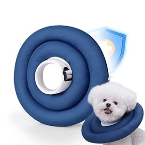 lot 13196 image: Dog Cone Collar Water-Resistant Soft Cone for Dogs After Surgery Adjustable Pet Recovery Collars Comfy Dog Neck Donut Collar Protective Elizabethan Collar Alternative for Dogs & Cats, Blue