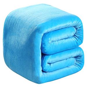 lot 13198 image: SOFTCARE Soft Twin Size Summer Blanket All Season 350GSM Thicken Warm Fuzzy Microplush Lightweight Thermal Fleece Blankets for Couch Bed Sofa Sky Blue 6690