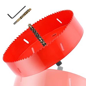 lot 13200 image: 8.6 Inch Bi-Metal Hole Saw HSS Hole Cutter Heavy Duty for Drilling Wood Plastic Plywood Ceiling Thin Metal(220mm)