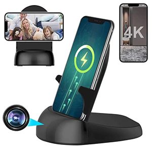 lot 13205 image: Kgnvfyih Hidden Camera Spy Camera WiFi Wireless Phone Charger, Nanny Spy Cam Motion Activated,HD1080P4K (Rotate Lens) with 250°Viewing Angle, camaras espias ocultas for Home Office Security(2.45G)