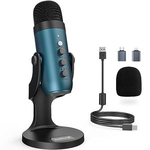 lot 13217 image: ZealSound USB Condenser Microphone,Computer PC Gaming Mic,Plug&Play Microphones for PS 4&5.Monitor Adjust&Volume Control,Mic Gain Control,Mute Button for TikTok,YouTube Podcast on Mac&Windows(Teal)