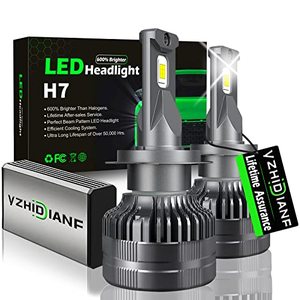lot 13218 image: YZHIDIANF�  22000LM H7 LED Headlight Bulbs, 120W 600% Brightness Halogen Replacement Conversion Kit, 6500k Cool White High Performance H7 High Beam Low Beam Bulbs, Plug and Play, Pack of 2