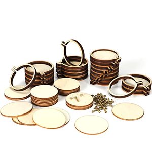 lot 13223 image: Mini Embroidery Hoop Mini Wood Hoop Ring Wooden Round Crossing Stitch Hoop Small Display Frame Circle for DIY Pendant Embroidery Frame Craft (2.2 x 2 Inch, 20 Pieces)