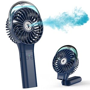 lot 13228 image: COMLIFE Portable Handheld Misting Fan, 3000mAh Rechargeable Battery Operated Spray Water Mist Fan, Foldable Mini Personal Fan for Travel, Makeup, Home, Office, Camping, Outdoors