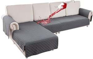 lot 13233 image: BT.WA Sectional Couch Covers Waterproof L Shape Sofa Cover 2-Piece Reversible Couch Slipcover with Chaise Cover Durable Furniture Protector Sofa Slipcovers for Pets Dog Cat (Large, Dark Grey)