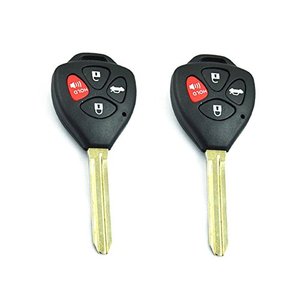 lot 13243 image: A Pair New Remote Keyless Key Shell Case Fob fit for TOYOTA Camry Avalon Corolla Matrix RAV4 Venza Yaris 4 Buttons