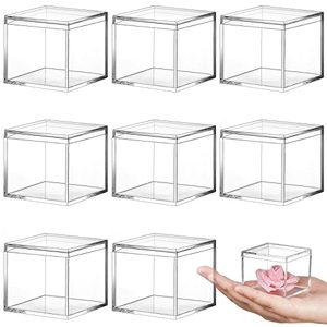 lot 13245 image: 8 Pieces Clear Acrylic Plastic Jewelry Box Mini Storage Box Mini Cube Containers with Lids Storage Candy Box for Candy Pill and Tiny Jewelry (Square, 2.2 x 2.2 x 1.8 Inch)