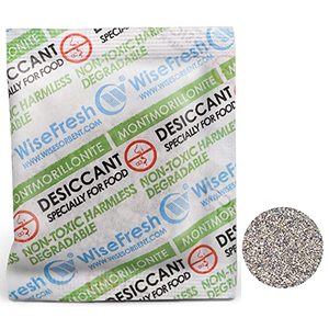 lot 13251 image: Wisesorb 30Pcs 10 Gram Desiccant Clay Packs, Environmental Protection Bentonite Clay Dessicant Packets, Montmorillonite Moisture Absorbers for Food Storage,Food Grade Desiccant Dehumidifiers WiseFresh