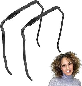 lot 13258 image: YIRUIKEJI Curly Thick Hair Medium Headband,Sunglasses Headband for women,Curly Thick Hair Headband, (Pack of 2) Hairstyle Fixing Tool for Curly Hair(Black)