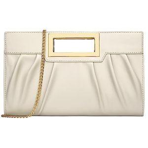 lot 13704 image: KKXIU Women Clutch Purse Elegant Pleated Evening Bag for Wedding Prom Bridal with Chain Strap (Nude)
