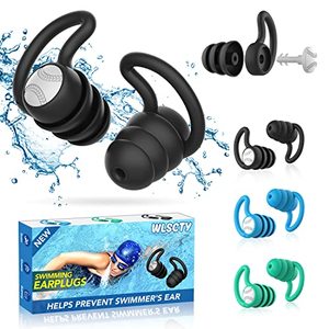 lot 13720 image: Swimming Ear Plugs Waterproof Earplugs - 2 Pairs Silicone Swim Ear Plugs for Adult Kids, Water Sports Earplugs for Showering, Bathing, Surfing - Keep Ear Water Out.