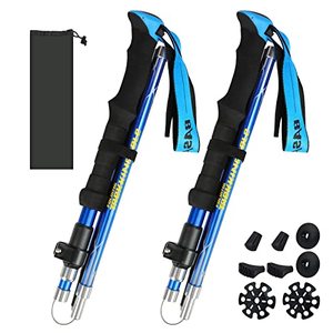 lot 13725 image: HUGSEE Trekking Poles Collapsible Hiking Poles for Men Women Upgraded Thickened Aircraft-Grade Aluminum Alloy Trekking Sticks Folding Walking Sticks with Extended Grip Tip Kits Carrying Bag 2Pack Blue