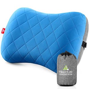 lot 13734 image: Hikenture Ultralight Inflatable Washable Pillow with Removable Cover for Neck Lumber Support - Upgrade Backpacking Pillow for Camping, Travel, Hiking, Backpacking (Blue)