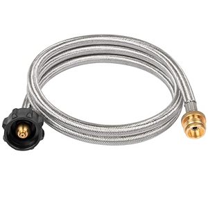 lot 13766 image: SHINESTAR Propane Adapter & 5ft Braided Hose for Buddy Heaters, Coleman Stoves, Weber Q Grills, Blackstone Tabletop Griddle & More - Converts 1lb to 20lb Cylinders
