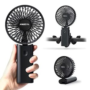 lot 13767 image: FRIZCOL Handheld Fan - 3 in 1 Portable fan - Personal Fan with Flexible Tripod (5200mAh - up to 30Hrs) - Detachable & Foldable Mini Fan - Rechargeable Battery Operated Fan for Stroller, Desk, Travel