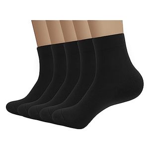 lot 14156 image: SERISIMPLE Bamboo Men sock Breathable Sock Quarter Thin Ankle High Sock Comfort Cool soft Sock 5 Pairs (X-Large,Black)