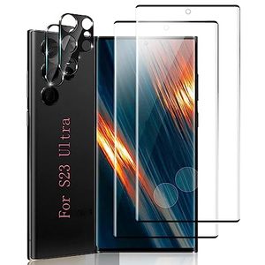 lot 14159 image: 22 Pack of S23 Ultra Screen and Camera Protector, 9H Hardness, 3D Curved, HD Clear, Bubble Free, Tempered Glass Film for Samsung Phone Galaxy S 23 Ultra (6.8 Inch)