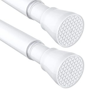 lot 14165 image: 2 Pack White Tension Curtain Rod for Windows 28 to 48 inch, Adjustable Expandable Pressure Spring Curtain Rod No Drilling, 78 Curtain Rod for Bedroom Doorway Closet Door