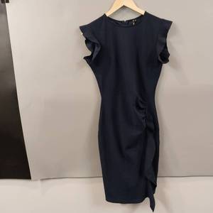 lot 14217 image: dark blue short Ruffle sleeve dress size medium