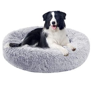 lot 14225 image: Dog Bed for Small Medium Large Dogs, 30 inch Calming Dogs Bed, Washable-Round Cozy Soft Pet Bed for Puppy and Kitten with Slip-Resistant Bottom