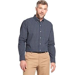 lot 14235 image: Arrow 1851 mens Hamilton Poplins Long Sleeve Plaid Button Down Shirt, Deep Navy Blazer, X-Large US