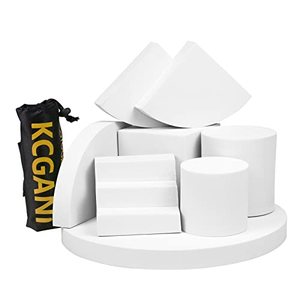 lot 14237 image: Kcgani Small Products Photography Background Props Set, Waterproof EVA Geometric Cube Photo Props, Display Riser Stands Kit for Cosmetics, Lipstick, Jewelry, Goods, Crafts, Makeup Tools, 8pcs (White)